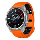 For Garmin 22mm Two Color Rivets Buckle Quick Release Silicone Watch Band(Orange Black) - 1