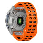 For Garmin 22mm Two Color Rivets Buckle Quick Release Silicone Watch Band(Orange Black) - 2