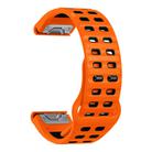 For Garmin 22mm Two Color Rivets Buckle Quick Release Silicone Watch Band(Orange Black) - 3