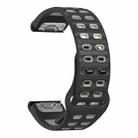 For Garmin 22mm Two Color Rivets Buckle Quick Release Silicone Watch Band(Black Grey) - 3