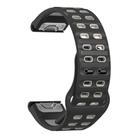 For Garmin 26mm Two Color Rivets Buckle Quick Release Silicone Watch Band(Black Grey) - 3