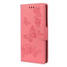 For Samsung Galaxy Note20 Ultra Butterflies Embossing Horizontal Flip Leather Case with Holder & Card Slots & Wallet(Pink) - 2