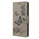 For Samsung Galaxy Note20 Ultra Butterflies Embossing Horizontal Flip Leather Case with Holder & Card Slots & Wallet(Grey) - 2