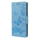 For Samsung Galaxy Note20 Ultra Butterflies Embossing Horizontal Flip Leather Case with Holder & Card Slots & Wallet(Blue) - 2