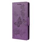 For Samsung Galaxy Note20 Ultra Butterflies Embossing Horizontal Flip Leather Case with Holder & Card Slots & Wallet(Purple) - 1