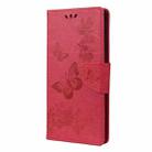 For Samsung Galaxy Note20 Ultra Butterflies Embossing Horizontal Flip Leather Case with Holder & Card Slots & Wallet(Red) - 2