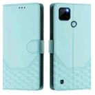 For Realme C21Y Honeycomb Embossing RFID Leather Phone Case(Mint Green) - 2