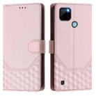 For Realme C21Y Honeycomb Embossing RFID Leather Phone Case(Pink) - 2