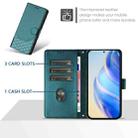 For Realme C21Y Honeycomb Embossing RFID Leather Phone Case(Peacock Green) - 3