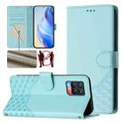 For Realme 8 4G / 8 Pro 4G Honeycomb Embossing RFID Leather Phone Case(Mint Green) - 1