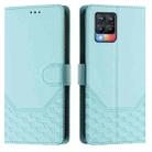 For Realme 8 4G / 8 Pro 4G Honeycomb Embossing RFID Leather Phone Case(Mint Green) - 2