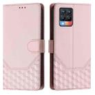 For Realme 8 4G / 8 Pro 4G Honeycomb Embossing RFID Leather Phone Case(Pink) - 2