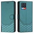 For Realme 8 4G / 8 Pro 4G Honeycomb Embossing RFID Leather Phone Case(Peacock Green) - 2