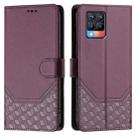 For Realme 8 4G / 8 Pro 4G Honeycomb Embossing RFID Leather Phone Case(Violet) - 2