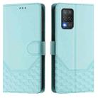 For Realme 8 5G / V13 5G / Q3 5G Honeycomb Embossing RFID Leather Phone Case(Mint Green) - 2