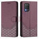 For Realme 8 5G / V13 5G / Q3 5G Honeycomb Embossing RFID Leather Phone Case(Violet) - 2