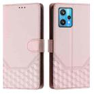 For Realme 9 Pro+ 5G / 9 4G Global Honeycomb Embossing RFID Leather Phone Case(Pink) - 2