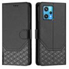 For Realme 9 Pro+ 5G / 9 4G Global Honeycomb Embossing RFID Leather Phone Case(Black) - 2