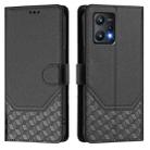 For Realme 9 Pro 5G Global Honeycomb Embossing RFID Leather Phone Case(Black) - 2