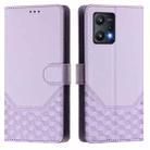 For Realme 9 Pro 5G Global Honeycomb Embossing RFID Leather Phone Case(Light Purple) - 2