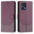 For Realme 9 Pro 5G Global Honeycomb Embossing RFID Leather Phone Case(Violet) - 2