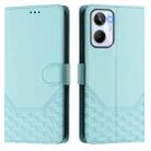 For Realme 10 4G Global Honeycomb Embossing RFID Leather Phone Case(Mint Green) - 2