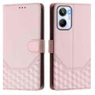 For Realme 10 4G Global Honeycomb Embossing RFID Leather Phone Case(Pink) - 2