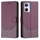 For Realme 10 4G Global Honeycomb Embossing RFID Leather Phone Case(Violet) - 2