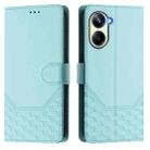 For Realme 10 Pro 5G Honeycomb Embossing RFID Leather Phone Case(Mint Green) - 2