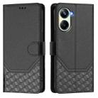 For Realme 10 Pro 5G Honeycomb Embossing RFID Leather Phone Case(Black) - 2