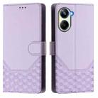 For Realme 10 Pro 5G Honeycomb Embossing RFID Leather Phone Case(Light Purple) - 2