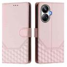 For Realme 10 Pro+ 5G Honeycomb Embossing RFID Leather Phone Case(Pink) - 2