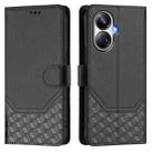 For Realme 10 Pro+ 5G Honeycomb Embossing RFID Leather Phone Case(Black) - 2