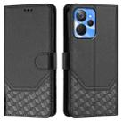 For Realme 10T 5G / 10S 5G / 9i India Honeycomb Embossing RFID Leather Phone Case(Black) - 2