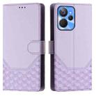For Realme 10T 5G / 10S 5G / 9i India Honeycomb Embossing RFID Leather Phone Case(Light Purple) - 2