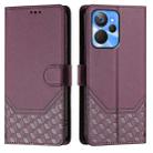 For Realme 10T 5G / 10S 5G / 9i India Honeycomb Embossing RFID Leather Phone Case(Violet) - 2