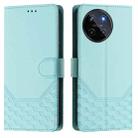 For Realme 11 4G Global Honeycomb Embossing RFID Leather Phone Case(Mint Green) - 2