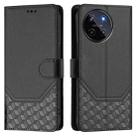 For Realme 11 4G Global Honeycomb Embossing RFID Leather Phone Case(Black) - 2
