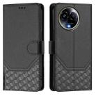 For Realme 11 5G Global / 11x 5G / C67 India Honeycomb Embossing RFID Leather Phone Case(Black) - 2