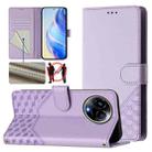 For Realme 11 5G Global / 11x 5G / C67 India Honeycomb Embossing RFID Leather Phone Case(Light Purple) - 1