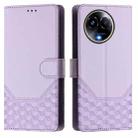 For Realme 11 5G Global / 11x 5G / C67 India Honeycomb Embossing RFID Leather Phone Case(Light Purple) - 2