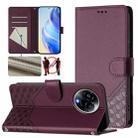 For Realme 11 5G Global / 11x 5G / C67 India Honeycomb Embossing RFID Leather Phone Case(Violet) - 1