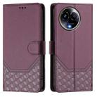 For Realme 11 5G Global / 11x 5G / C67 India Honeycomb Embossing RFID Leather Phone Case(Violet) - 2