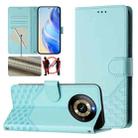 For Realme Narzo 60 Pro Honeycomb Embossing RFID Leather Phone Case(Mint Green) - 1