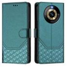 For Realme Narzo 60 Pro Honeycomb Embossing RFID Leather Phone Case(Peacock Green) - 2