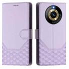 For Realme Narzo 60 Pro Honeycomb Embossing RFID Leather Phone Case(Light Purple) - 2