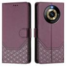 For Realme Narzo 60 Pro Honeycomb Embossing RFID Leather Phone Case(Violet) - 2