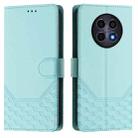 For Realme 12 5G Global Honeycomb Embossing RFID Leather Phone Case(Mint Green) - 2