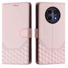 For Realme 12 5G Global Honeycomb Embossing RFID Leather Phone Case(Pink) - 2