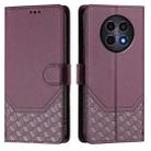 For Realme 12 5G Global Honeycomb Embossing RFID Leather Phone Case(Violet) - 2